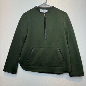 Sara Campbell Green Half Zip Pullover With Front Pocket Made in The USA Size XS